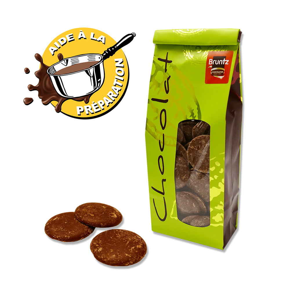 Pastilles Lait chocolat de couverture - Chocolaterie Bruntz