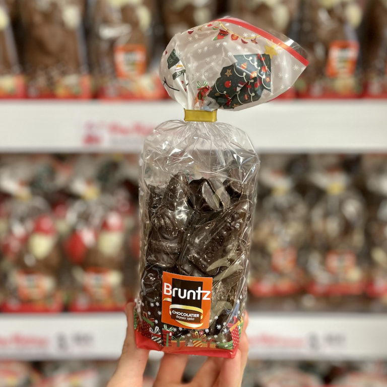 sachet père noël chocolat noir artisan fabricant Chocolaterie Bruntz alsace