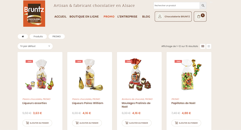 promotion chocolat Chocolaterie Bruntz artisan fabricant alsace