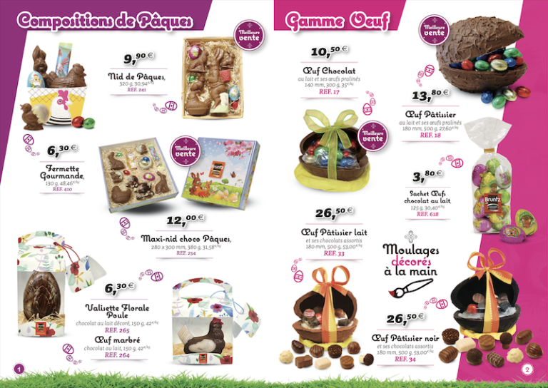 Chocolaterie Bruntz Catalogue saisonnier gamme oeuf Pâques 2022