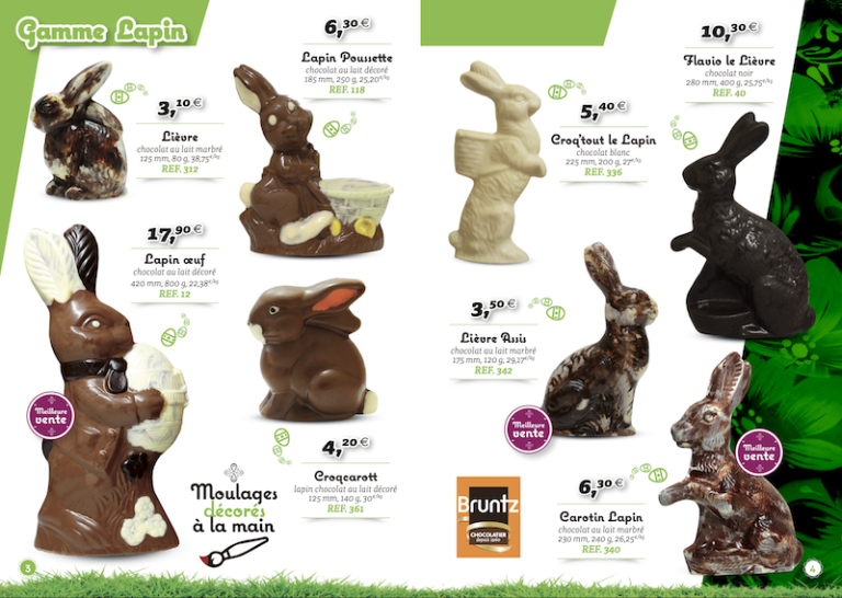 Chocolaterie Bruntz Catalogue saisonnier gamme lapin Pâques 2022