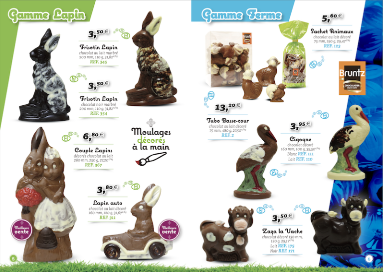 Chocolaterie Bruntz Catalogue saisonnier gamme lapin Pâques 2022