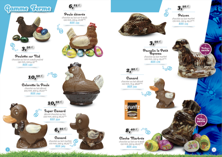 Chocolaterie Bruntz Catalogue saisonnier gamme ferme Pâques 2022