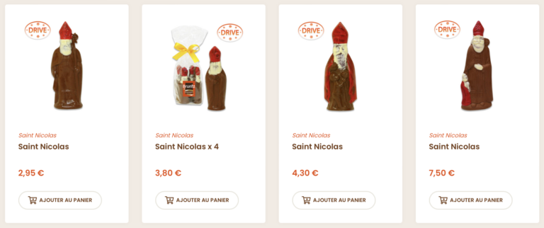 collection de bonbon de chocolat de Noël de la chocolaterie bruntz en alsace