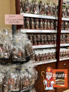 collection de bonbon de chocolat de Noël de la chocolaterie bruntz en alsace