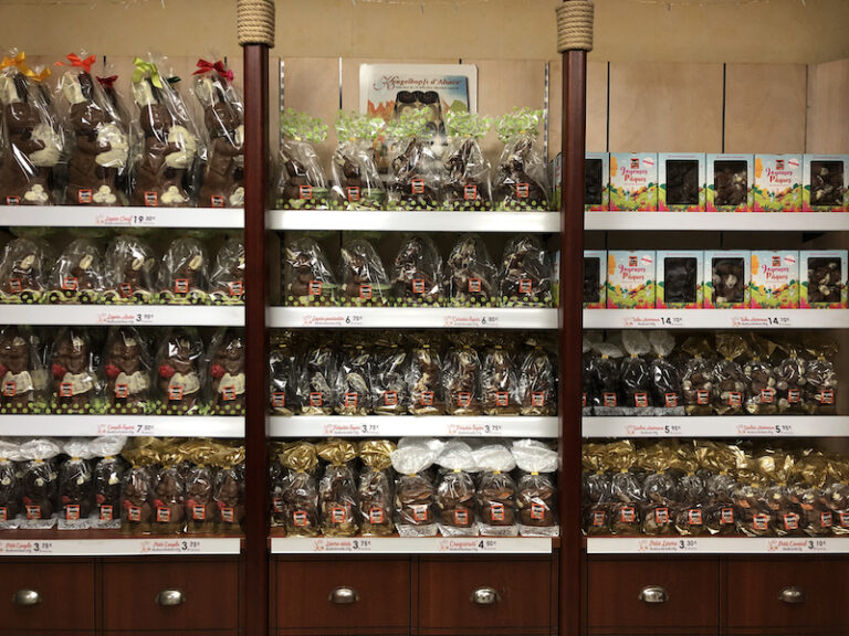 les chocolats de pâques sont disponibles à la chocolaterie bruntz, à côté de Mulhouse