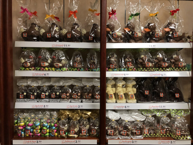 les chocolats de pâques sont disponibles à la chocolaterie bruntz, à côté de Mulhouse